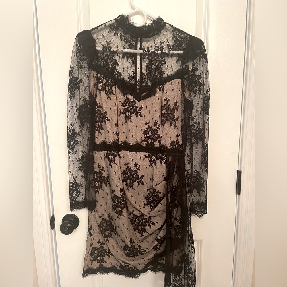 Saylor Kelley Black Lace Mini Dress